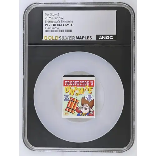 2025 Niue S$2 Toy Story 2 Prospector's Dynamite PF70 (OB-66)