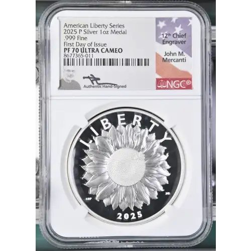 2025(P) - 1oz American Liberty Series Silver Medal - FDOI NGC PF70 UC (S19A-B30)