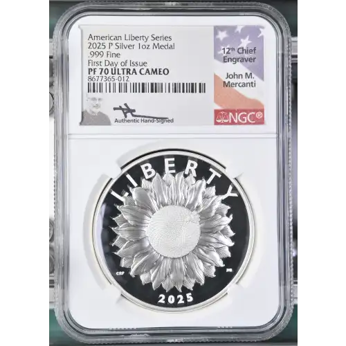 2025(P) - 1oz American Liberty Series Silver Medal - FDOI NGC PF70 UC (S19A-B30)