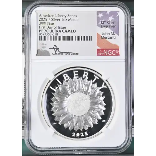 2025(P) - 1oz American Liberty Series Silver Medal - FDOI NGC PF70 UC (S19A-B30)