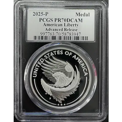 2025(P) - 1oz American Liberty Silver Medal - AR PCGS PR70DCAM (S19A-B30) (2)