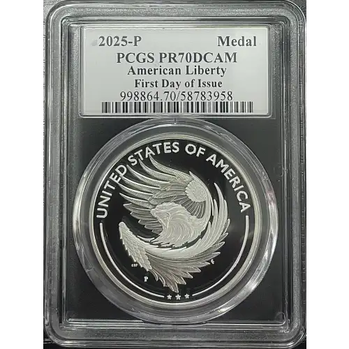 2025(P) - 1oz American Liberty Silver Medal - FDOI PCGS PR70DCAM (S19A-B30) (2)