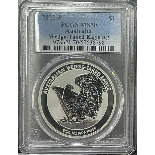 2025P 1oz Australia S$1 Wedge-Tailed Eagle PCGS MS70 (D11-B19)