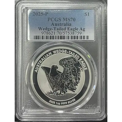 2025P 1oz Australia S$1 Wedge-Tailed Eagle PCGS MS70 (D11-B19)