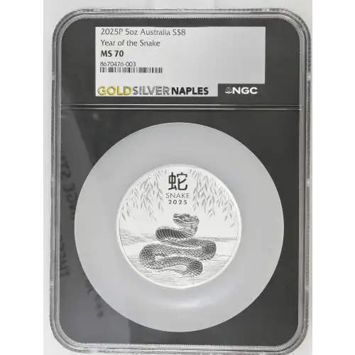 2025P 5oz Australia S$8 Year of the Snake MS70 (D-7)