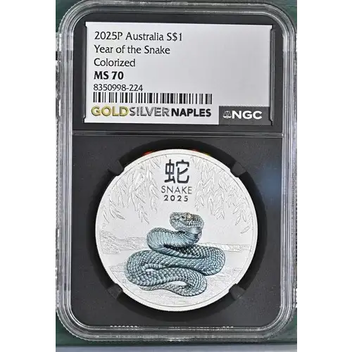 2025P Australia S$1 Year of the Snake Colorized MS70 (S13A - B1)