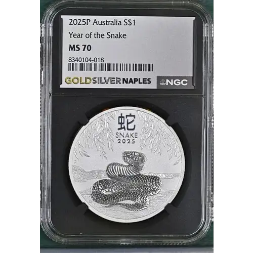 2025P Australia S$1 Year of the Snake MS70 (S18A-B8)
