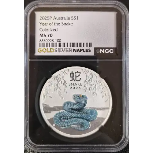 2025P S$1 AUSTRALIA YEAR OF THE SNAKE COLORIZED MS70 (Storage 14B)