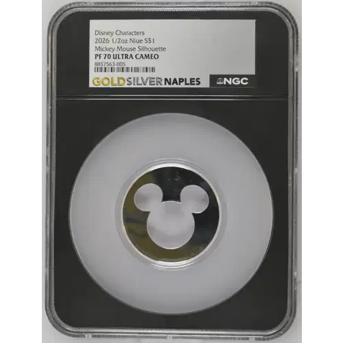 2026 - 0.5oz Mickey Mouse Silhouette Silver Coin - Niue $1 - NGC PF-70 (D-3) 2451/5000 (2)