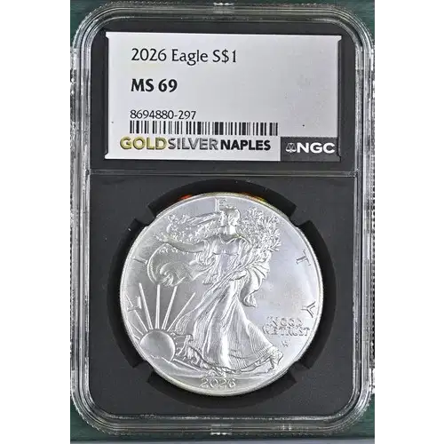 2026 - 1oz Silver Eagle S$1 NGC MS 69 (D10-B15)