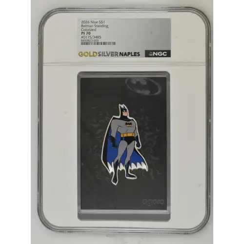 2026 DC - 0.5oz Batman Standing Colorized Silver Coin -Niue S$1- NGC PF70 (D-3) (2)