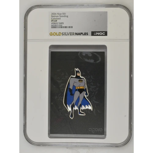 2026 DC - 0.5oz Batman Standing Colorized Silver Coin -Niue S$1- NGC PF69 (D-3)