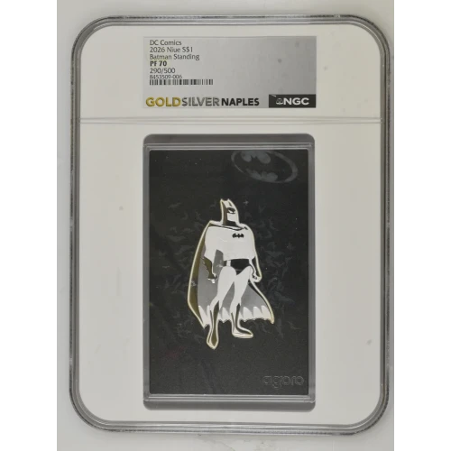 2026 DC - 0.5oz Batman Standing Silver Coin - Niue S$1 - NGC PF70 (D-3)