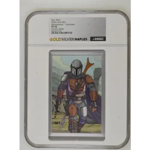 2026 Star Wars - 5g Mandalorian Colorized Silver Foil - Niue S$1 - NGC PF70 (D-3)