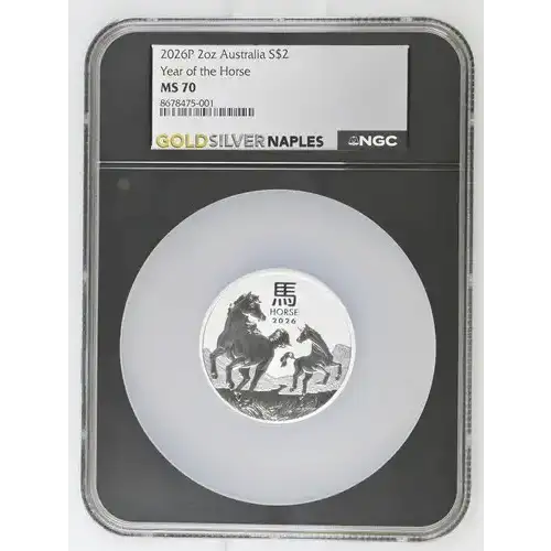 2026P 2 oz  Australia Year of the Horse S$1 MS 70 CSC7