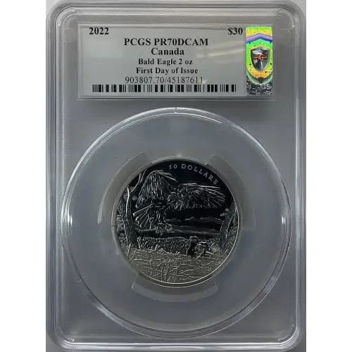 2oz Multifaceted Bald Eagle Silver - Canada S$30 -
