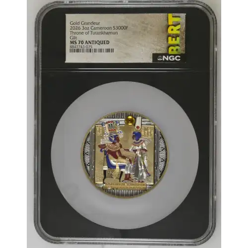 3oz Throne of Tutankhamun Silver Gilt - Cameroon S3000F -