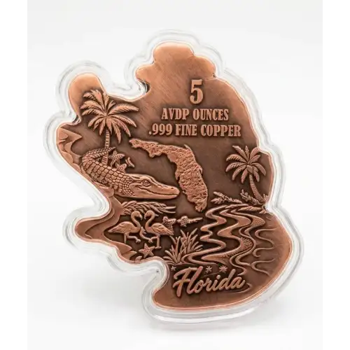 5 oz Florida Gator Wrestler Colorized Copper