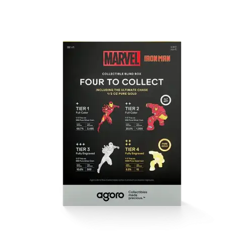 Agoro Iron Man 2026 - 0.5oz Precious Metal Collectible Sealed Blind Box (S13A) (2)