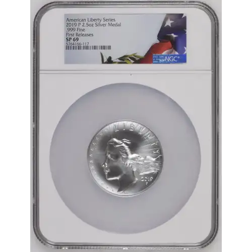 American Liberty Series 2019(P) 2.5oz Silver Medal .999 Fine FR SP69 (D-7)