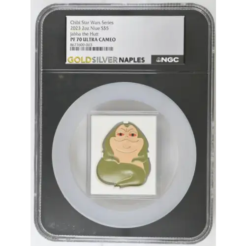 Chibi Star Wars Series 2023 2oz Niue S$5 Jabba the Hutt PF70 Ultra Cameo (OB-63) (2)