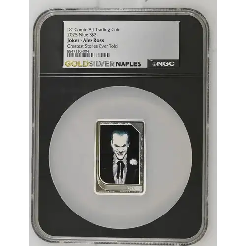 DC Comic Art Trading Coin 2025 Niue S$2 Joker - Alex Ross (OB-191)