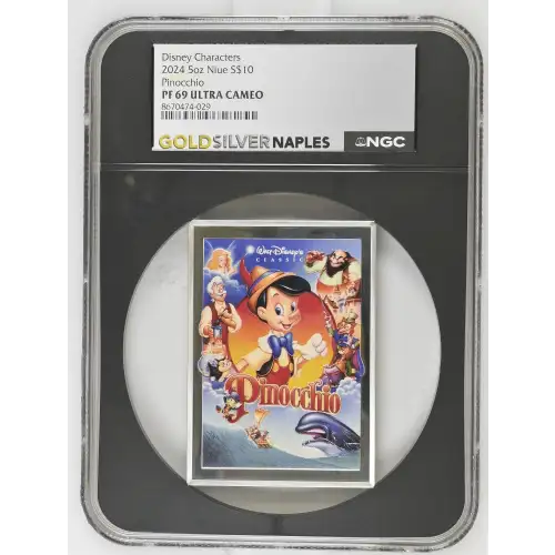 Disney Characters 2024 5oz Niue S$10 Pinocchio PF69 UC (D-7)