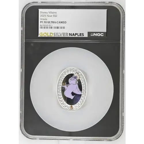 Disney Villains 2025 1oz Niue S$2 Ursula PF70 (D-2)