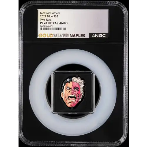 Faces of Gotham 2022 Niue S$2 Two-Face PF70 (OB-63)