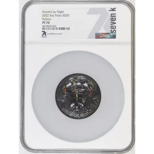 Hunters By Night - 2022 5oz Palau S$20 - Python NGC PF70 (D-8)