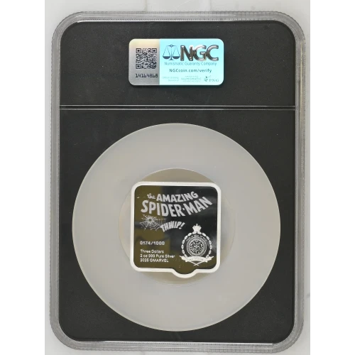 Marvel 2025 2oz Niue S$3 Spider-Man Thwip! PF70 UC (D-3)