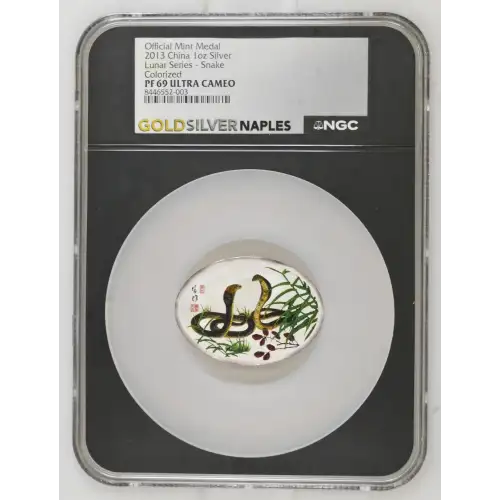Mint Medal 2013 1oz China Silver Lunar Series Snake Colorized PF69 UC (D-3)