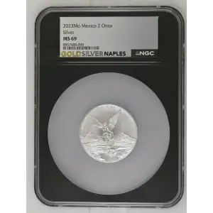 2023Mo - Mexico 2 Onza Silver Libertad - NGC MS69 (D-7)