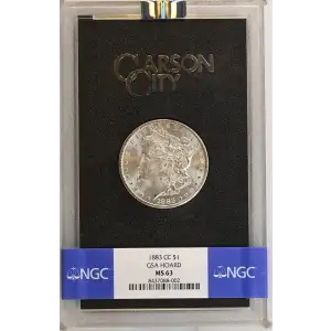 1883(CC) - 0.77oz Morgan Silver Dollar - GSA Hoard NGC MS63 (D-8)