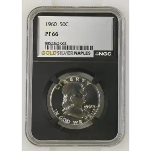 1960 - 0.3617oz Silver Franklin Half Dollar - NGC PF66 (S13B-B20)