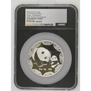 5oz Panda ANA World's Fair of Money Silver Coin - China -