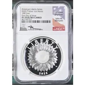 2025(P) - 1oz American Liberty Series Silver Medal - FDOI NGC PF70 UC (S19A-B30)