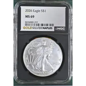 2026 - 1oz Silver Eagle S$1 NGC MS 69 (D10-B15)