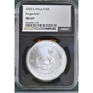 2025 - 1oz Silver Krugerrand - South Africa S1KR - NGC MS69 (S18A-B6)