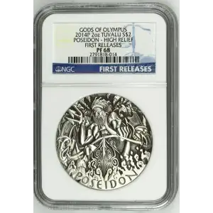 2014P 2oz POSEIDON - HIGH RELIEF FIRST RELEASES GODS OF OLYMPUS (2)