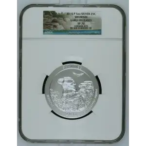 2016P - 5oz America the Beautiful Shawnee Silver Quarter - NGC ER SP70 (D-14)