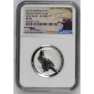 2017P 1oz Australia S$1 Wedge-Tailed Eagle High Relief NGC Reverse PF70 (D-8)