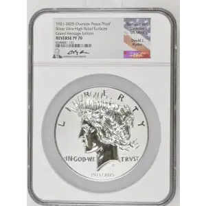 1921-2025 2oz Oversize Peace Proof Silver Ultra High Relief Grand Heritage Edition REVERSE PF70 (D-8)