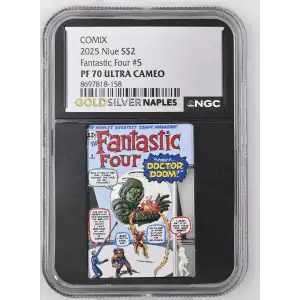 COMIX 2025 Niue S$2 - 1oz Silver Fantastic Four #5 - PF70 UC (S12B-B2)