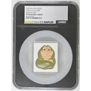 Chibi Star Wars Series 2023 2oz Niue S$5 Jabba the Hutt PF70 Ultra Cameo (OB-63) (2)