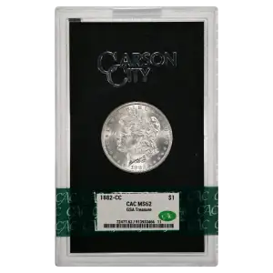1882(CC) - 0.77oz Morgan Silver Dollar - GSA Treasure CAC MS62 (D-8)