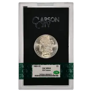 1883(CC) - 0.77oz Morgan Silver Dollar - GSA Treasure CAC MS64 (D-8)