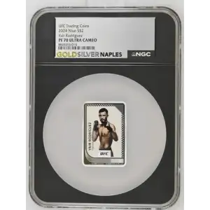 UFC Trading Coins 2024 1oz Niue S$2 Yair Rodriguez PF70 (D-2)