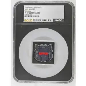 Transformers 40th Anniv. 2025 1oz Niue S$2 Grimlock PF69 (OB-10)