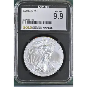 2020 - 1oz Silver Eagle S$1 NGC MS 9.9 (D11-B3)
